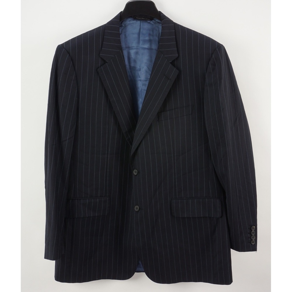 Carroll & Co Beverly Hills Super 130s Jersey Wool Suit Jacket Mens 46L Navy Blue